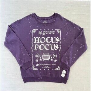 Halloween Womens Graphic Sweatshirt Disney Hocus Pocus Size S Purple NWT